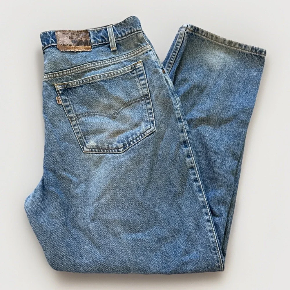 Vintage Levis 545 Jeans Mens 36 x 30 Denim Brown Tag Loose Fit Grunge 90s Skater